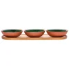 Vaidava Ceramics Earth skål 0,2 L, set om 3 + bricka, mossgrön