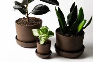 Vaidava Ceramics Soil kruka med fat, XL, brun
