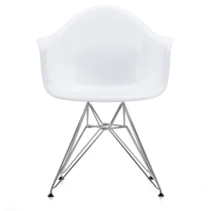 Vitra Eames DAR stol, cotton white RE - krom