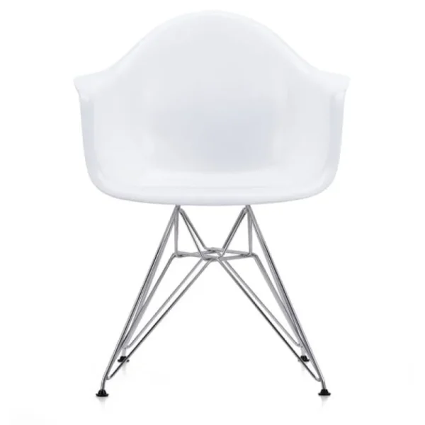 Vitra Eames DAR stol, cotton white RE - krom