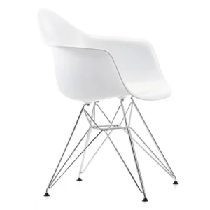 Vitra Eames DAR stol, cotton white RE - krom