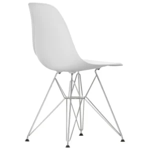 Vitra Eames DSR stol, cotton white RE - krom