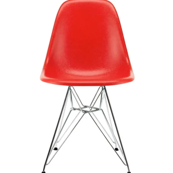 Vitra Eames DSR stol, fiberglas, klassisk röd - krom