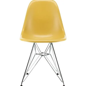 Vitra Eames DSR stol, fiberglas, ljus ockra - krom