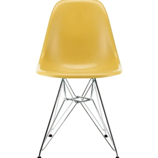 Vitra Eames DSR stol, fiberglas, ljus ockra - krom