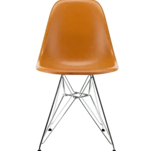 Vitra Eames DSR stol, fiberglas, mörk ockra - krom