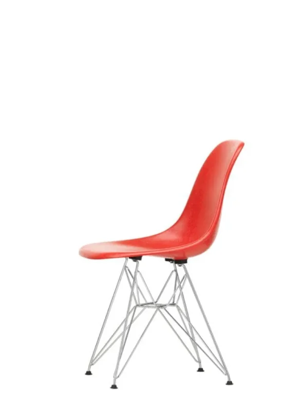 Vitra Eames DSR stol, fiberglas, klassisk röd - krom