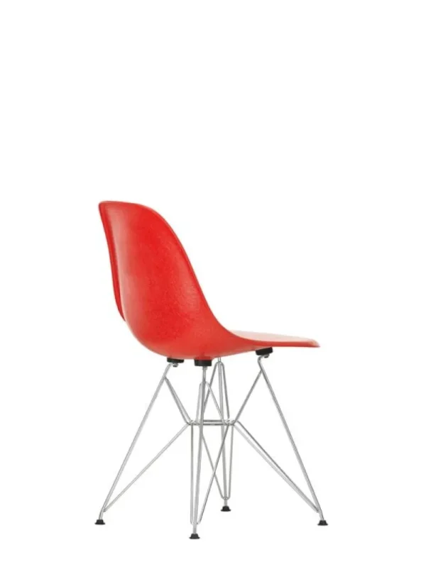 Vitra Eames DSR stol, fiberglas, klassisk röd - krom