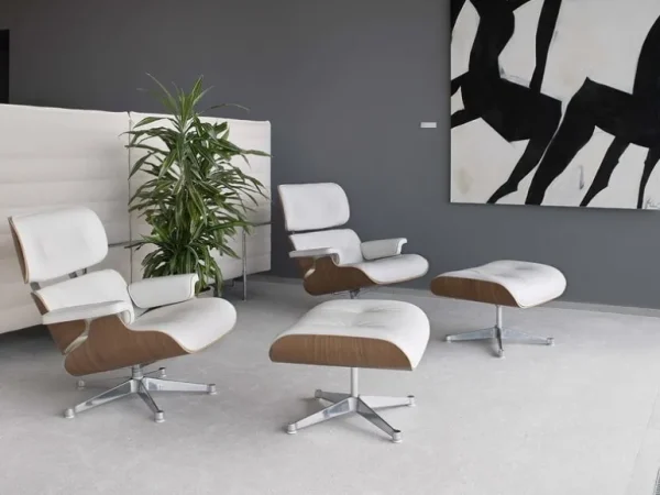 Vitra Eames Lounge Chair, klassisk stl, vit valnöt - vit Premium F-läd