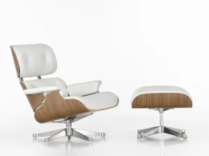 Vitra Eames Lounge Chair, klassisk stl, vit valnöt - vit Premium F-läd