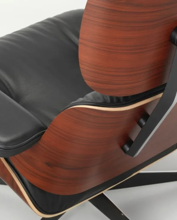 Vitra Eames Lounge Chair, ny storlek, palisander - svart läder