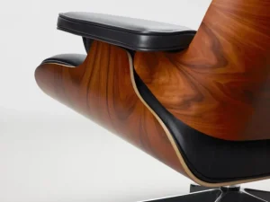 Vitra Eames Lounge Chair, ny storlek, palisander - svart läder