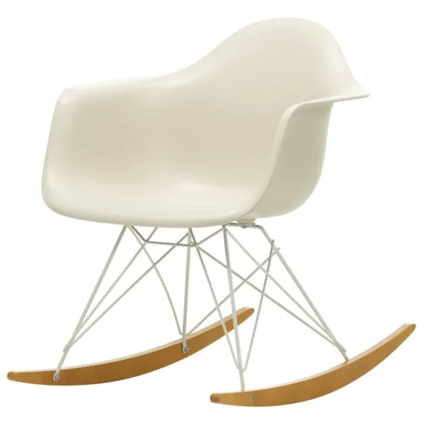 Vitra Eames RAR gungstol, pebble RE - vit - lönn