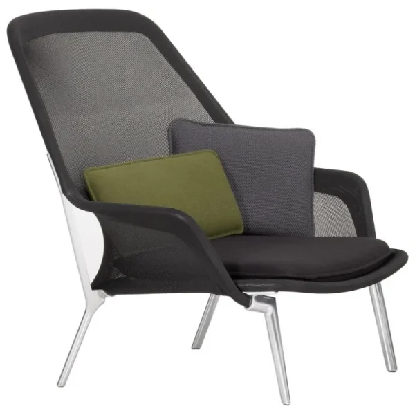 Vitra Slow Chair, svart - aluminium