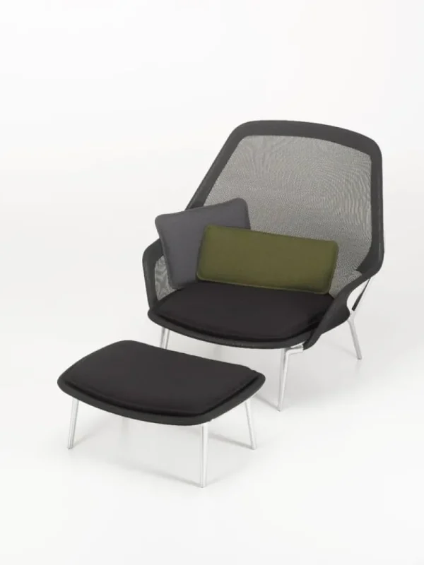 Vitra Slow Chair, svart - aluminium