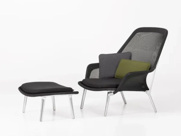 Vitra Slow Chair, svart - aluminium