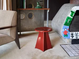 Vitra Tabouret Métallique pall, japansk röd