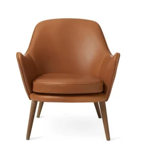 Warm Nordic Dwell fåtölj, cognacsfärgat läder