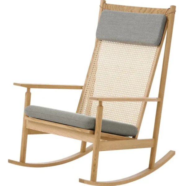 Warm Nordic Swing gungstol, ek - Rewool 128 granit