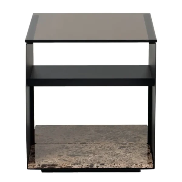 Wendelbo Expose sidobord, litet, brunt glas - Emperador-marmor