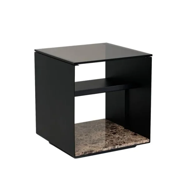 Wendelbo Expose sidobord, litet, brunt glas - Emperador-marmor