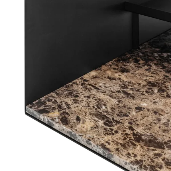 Wendelbo Expose sidobord, litet, brunt glas - Emperador-marmor