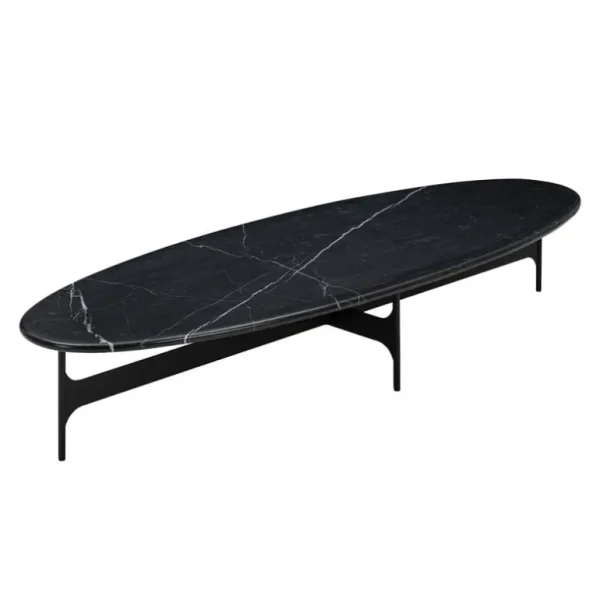 Wendelbo Floema ovalt soffbord, svart - svart marmor
