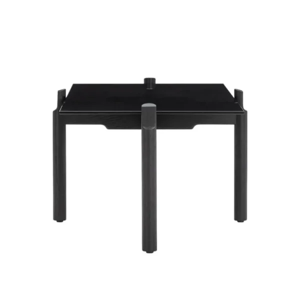 Wendelbo Notch soffbord, rektangulärt, M, svart glas - svartbetsad ek