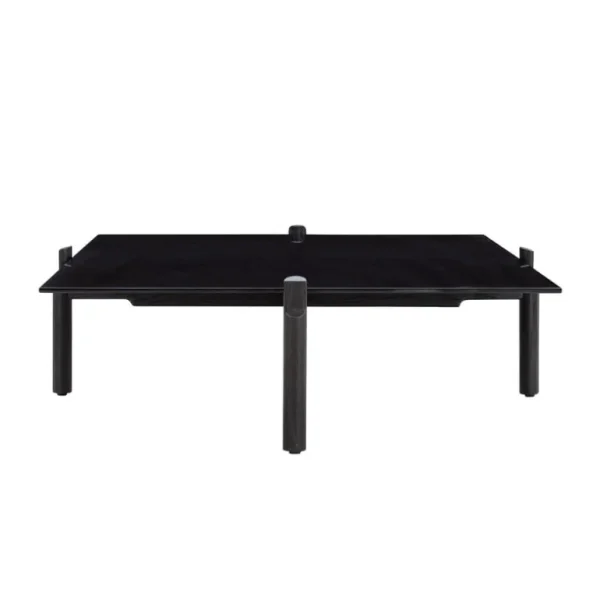 Wendelbo Notch soffbord, rektangulärt, M, svart glas - svartbetsad ek