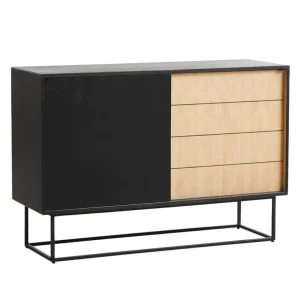 Woud Virka högt sideboard, svart - ek