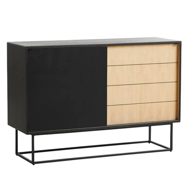 Woud Virka högt sideboard, svart - ek