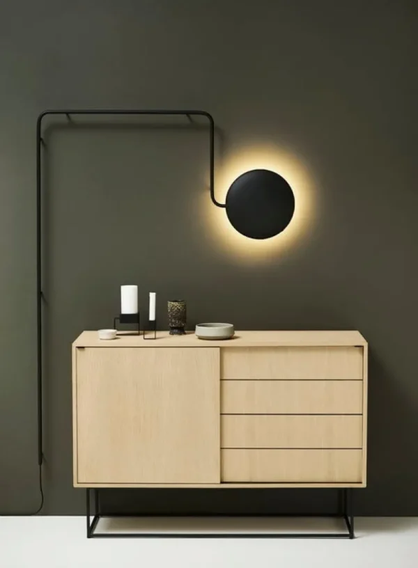 Woud Virka högt sideboard, svart - ek