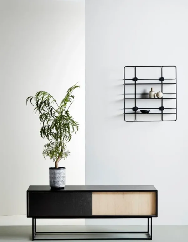 Woud Virka sideboard, lågt, svart - ek